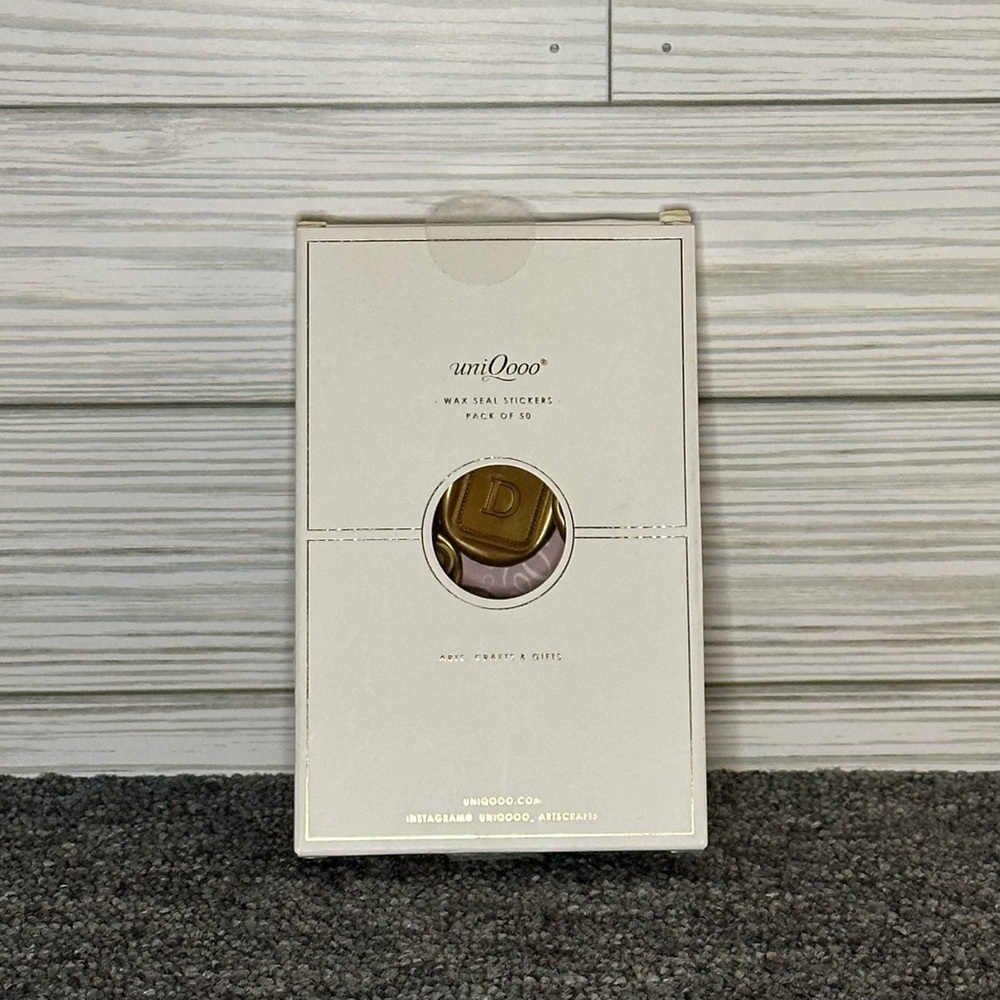 Bronze Wax Seal Stickers Initial D 50 Pieces